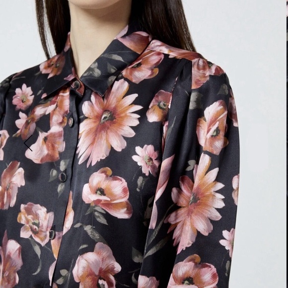 The Kooples Black Floral Blouse - Picture 3 of 9